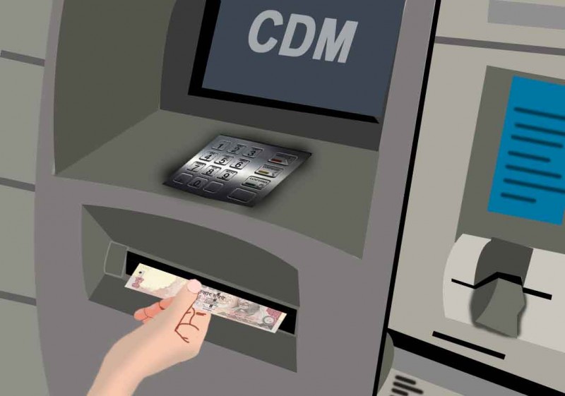 Can we deposit money in any bank through a cash deposit machine?